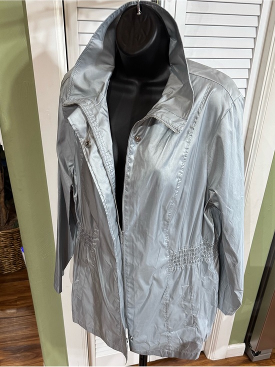 Chico's Jackets & Blazers - Chico's Collection Silver-Gray Lightweight Travel Rain Jacket Size 3 US 16 / XL